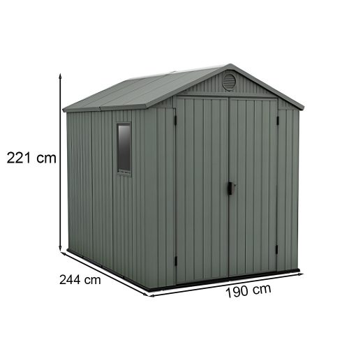 Darwin 6x8 műanyag kerti ház zöld