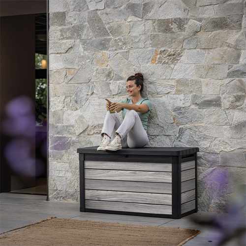 Decocoat műanyag kerti lád 380 l