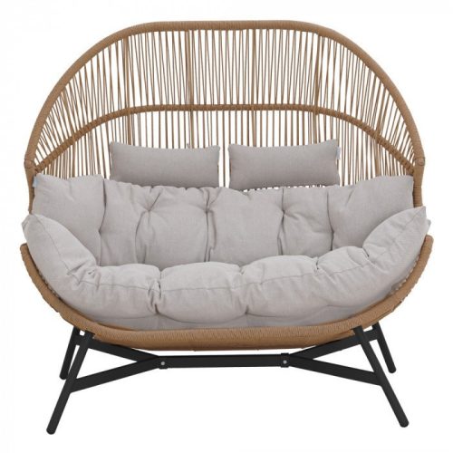 HOLAND rattan dupla kosárfotel bézs