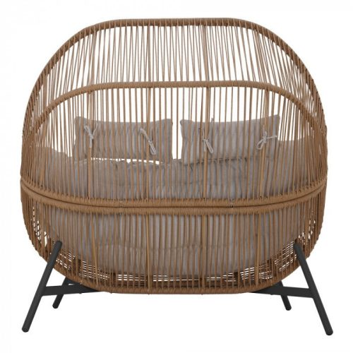 HOLAND rattan dupla kosárfotel bézs