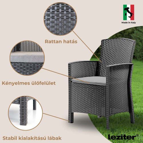 Lima műrattan karfás szék