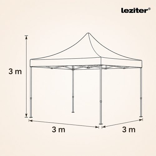 Összecsukható kerti pavilon 3x3 m