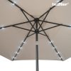 Solari kerti napernyő led lámpával bézs 300 cm