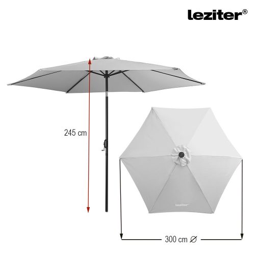 Solari kerti napernyő led lámpával szürke 300 cm