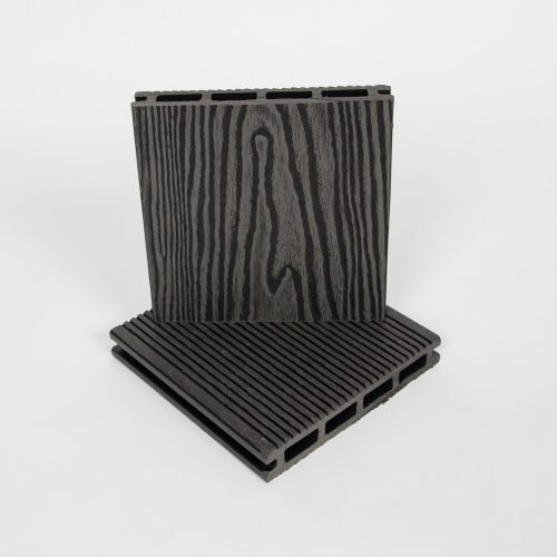 3D famintás WPC teraszburkolat rendszer - világosszürke