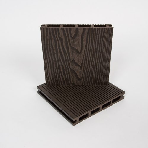 3D famintás WPC teraszburkolat rendszer - kávébarna